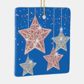 両面の明るいクリスマス引用文ぶら下がったズスターズブルー セラミックオーナメント (右)