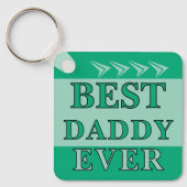 両面の最高のダディーが緑色に点灯 キーホルダー (正面)