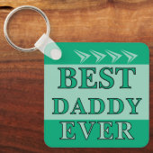両面の最高のダディーが緑色に点灯 キーホルダー (正面)