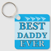 両面の最高のダディーが青い写真 キーホルダー (正面)