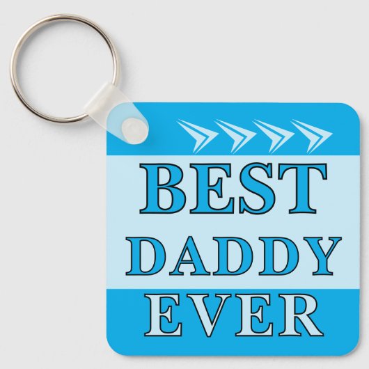 両面の最高のダディーが青い写真 キーホルダー (正面)