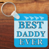 両面の最高のダディーが青い写真 キーホルダー (正面)