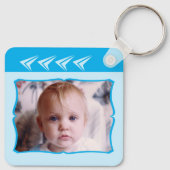 両面の最高のダディーが青い写真 キーホルダー (裏面)