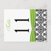 両面の黒、白、ライムダマスクのテーブル番号 ポストカード (正面)