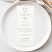 両面アイボリーとダークオリーブ結婚のバー/ディナー メニュー