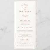 両面アイボリー&テラコッタ結婚のバー/ディナー メニュー (正面)