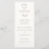 両面アイボリー&ブラウン結婚バー/ディナーメニュー メニュー (正面)