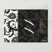 両面アイボリー、金ゴールド、および黒の表番号 ポストカード (裏面)