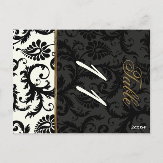 両面アイボリー、金ゴールド、および黒の表番号 ポストカード (裏面)