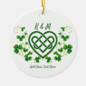 両面アイリッシュパーソナライズされたケルト系ラブノット セラミックオーナメント (正面)