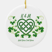 両面アイリッシュパーソナライズされたケルト系ラブノット セラミックオーナメント (裏面)