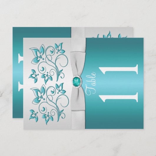 両面アクアおよびシルバーフローラ表番号 ポストカード (正面/裏面)