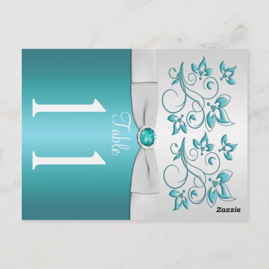 両面アクアおよびシルバーフローラ表番号 ポストカード (裏面)