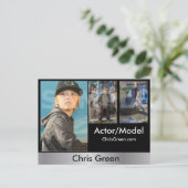 両面アクターおよびモデルのヘッドショットコンポジションポストカード ポストカード (スタンド正面)