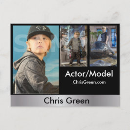 両面アクターおよびモデルのヘッドショットコンポジションポストカード ポストカード