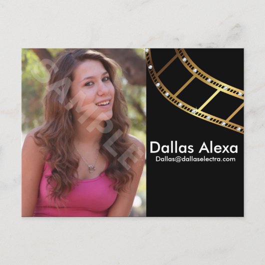 両面アクターヘッドショットコンポーネントカード ポストカード (正面)