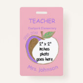 両面アップルスクール先生IDバッジ バッジ (正面)