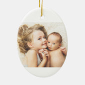 両面アバカドベビーの初めてのクリスマスw.写真 セラミックオーナメント (裏面)