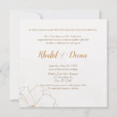 両面アラビア語と英語の結婚式招待状 招待状 (裏面)