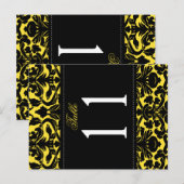 両面イエローテーブルとブラックダンマスクテーブル番号 ポストカード (正面/裏面)