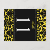 両面イエローテーブルとブラックダンマスクテーブル番号 ポストカード (裏面)