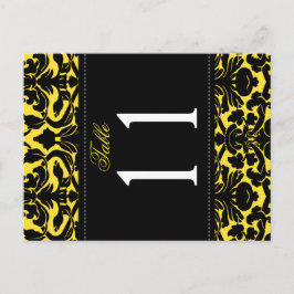 両面イエローテーブルとブラックダンマスクテーブル番号 ポストカード