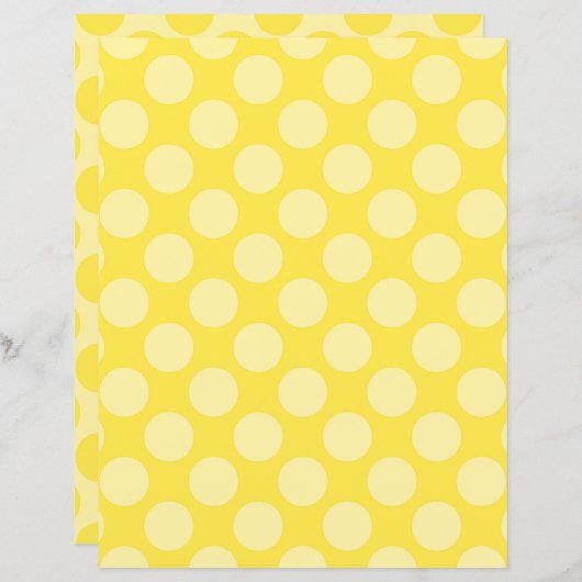 両面イエロー水玉模様スクラップブック紙 (正面/裏面)