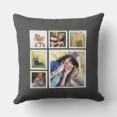 両面インスタグラムファミリーフォトコラージュスロー クッション (裏面)