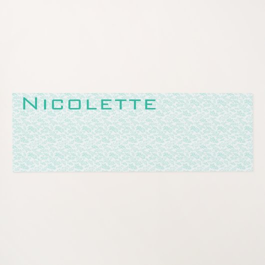 両面エキゾチックな緑のゼブラストライプと緑のシダ ヨガマット (裏面(横))