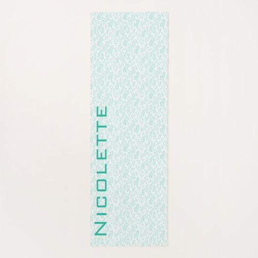 両面エキゾチックな緑のゼブラストライプと緑のシダ ヨガマット (裏面)