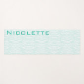 両面エキゾチックな緑のゼブラストライプと緑のシダ ヨガマット (正面(横))