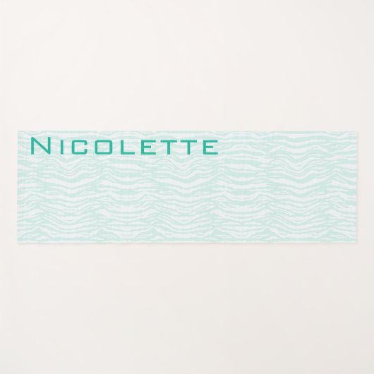 両面エキゾチックな緑のゼブラストライプと緑のシダ ヨガマット (正面(横))