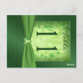 両面エメラルドグリーンテーブル番号 ポストカード (裏面)