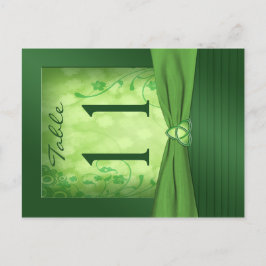 両面エメラルドグリーンテーブル番号 ポストカード