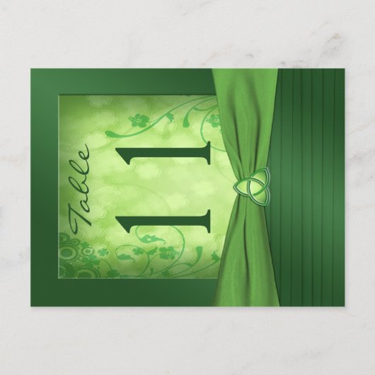 両面エメラルドグリーンテーブル番号 ポストカード (正面)