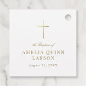 両面エレガント金ゴールドクロスバプテスマ《キリスト教》洗礼式や命名式 フェイバータグ (裏面)