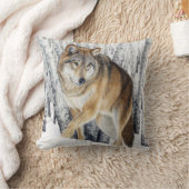 両面オオカミの枕-! クッション (ブランケット)