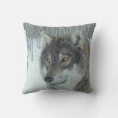 両面オオカミの枕-! クッション (裏面)