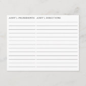 両面オペロールスプリッツ ウェディング レシピ カード (裏面)