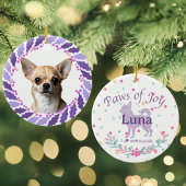 両面オリジナル ラベンダーチワワ セラミックオーナメント