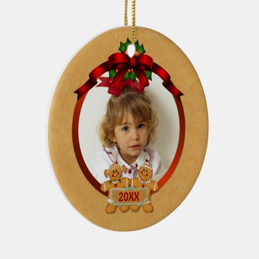 両面オーナメントホリデージンジャーブレッドキッズ セラミックオーナメント (右)