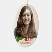 両面オーバルクリスマスフォトオーナメント セラミックオーナメント (右)
