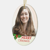 両面オーバルクリスマスフォトオーナメント セラミックオーナメント (左)