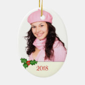 両面オーバルクリスマスフォトオーナメント セラミックオーナメント (裏面)