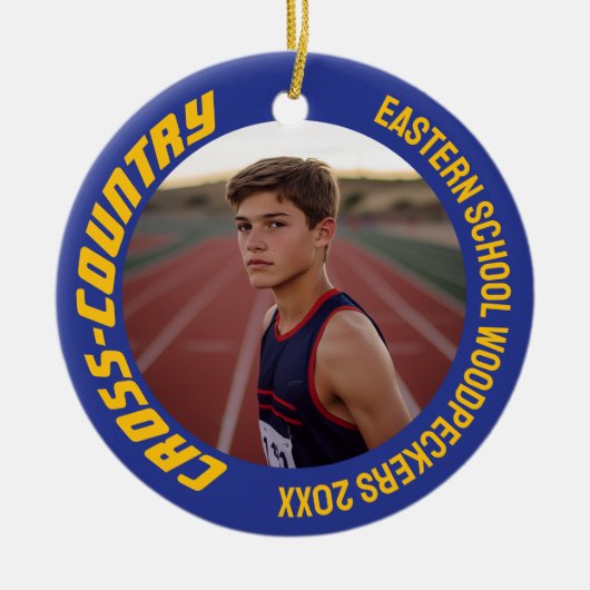 両面カスタマイズ可能なスポーツクロスカントリー写真 セラミックオーナメント (正面)