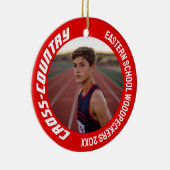 両面カスタマイズ可能なスポーツクロスカントリー写真 セラミックオーナメント (右)