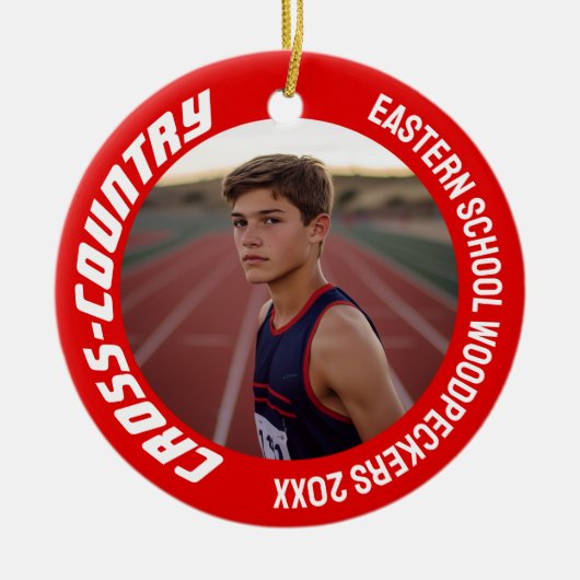両面カスタマイズ可能なスポーツクロスカントリー写真 セラミックオーナメント (正面)