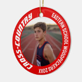 両面カスタマイズ可能なスポーツクロスカントリー写真 セラミックオーナメント (左)