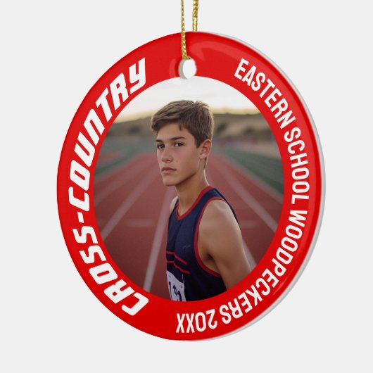 両面カスタマイズ可能なスポーツクロスカントリー写真 セラミックオーナメント (左)