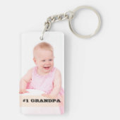 両面カスタムな写真#1の祖父の祖父のギフト キーホルダー (裏面)